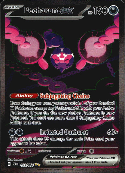 Pecharunt ex 093/064 Special Illustration Rare Shrouded Fable Pokemon Near Mint