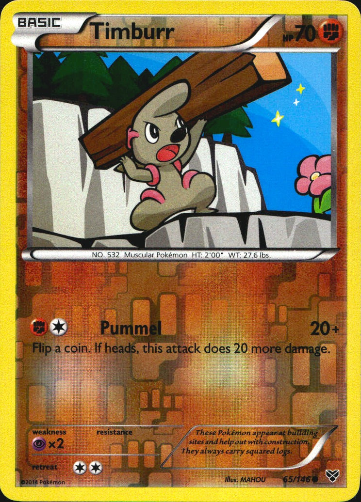 Timburr 65/146 Common XY Pokemon Reverse Holo Near Mint