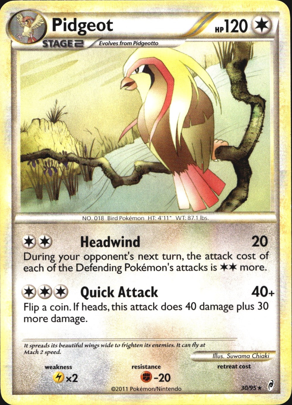 Pidgeot 30/95 Rare Call of Legends Pokemon Near Mint