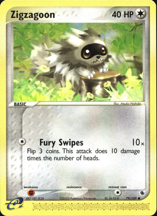 Zigzagoon 79/109 Common Ruby & Sapphire Pokemon Near Mint
