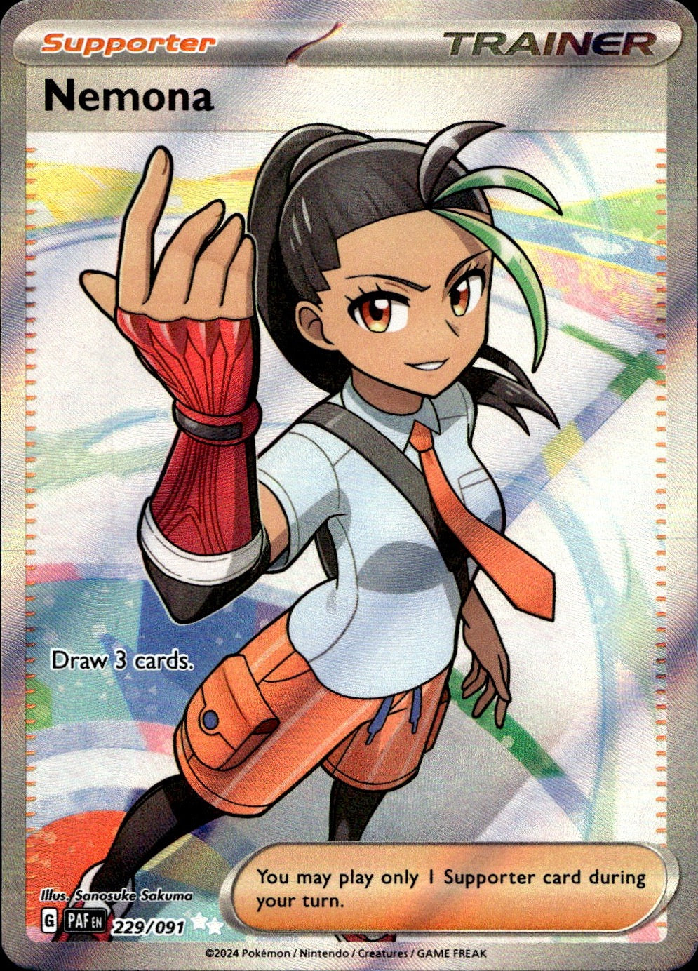 Nemona 229/091 Ultra Rare Paldean Fates Pokemon Near Mint