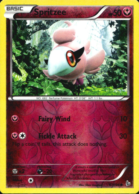 Spritzee 67/106 Common Flashfire Pokemon Reverse Holo Near Mint