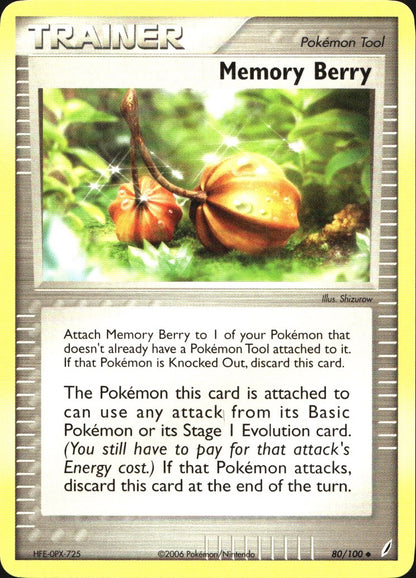 Memory Berry 80/100 Uncommon Crystal Guardians Pokemon Near Mint