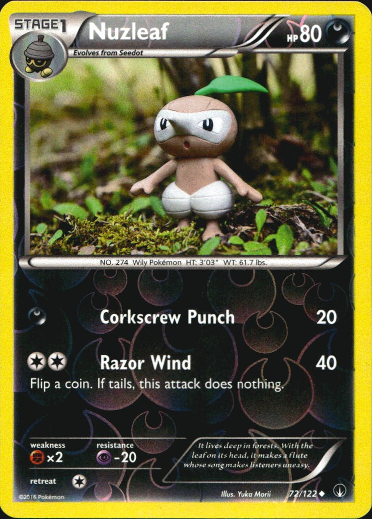 Nuzleaf 72/122 Uncommon BREAKpoint Pokemon Reverse Holo Near Mint