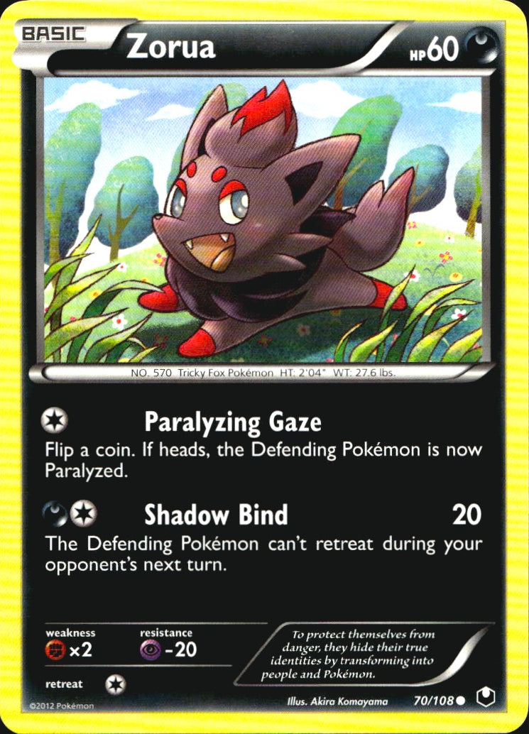 Zorua 70/108 Common Dark Explorers Pokemon Near Mint