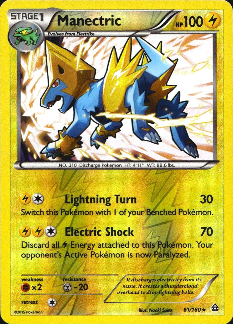 Manectric 61/160 Primal Clash Pokemon Reverse Holo Near Mint