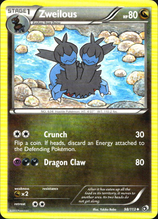 Zweilous 98/113 Uncommon Legendary Treasures Pokemon Near Mint