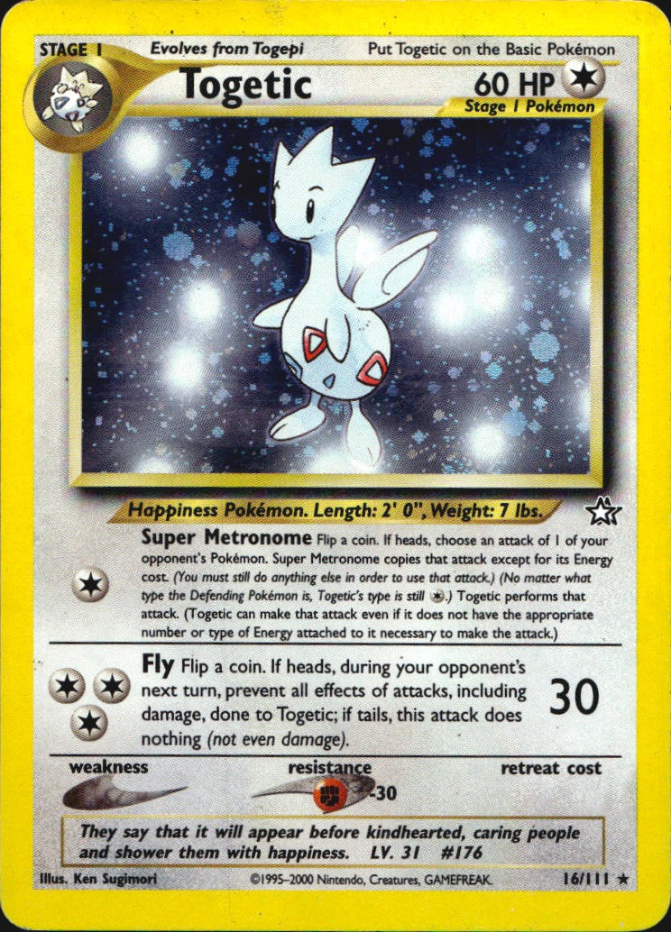 Togetic 16/111 Holo Rare Neo Genesis Pokemon Heavily Played