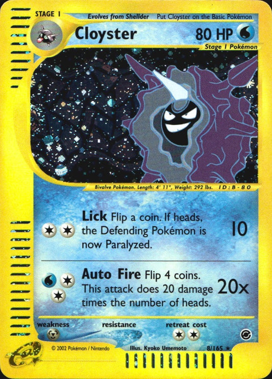 Cloyster 8/165 Holo Rare Expedition Base Set Pokemon Near Mint