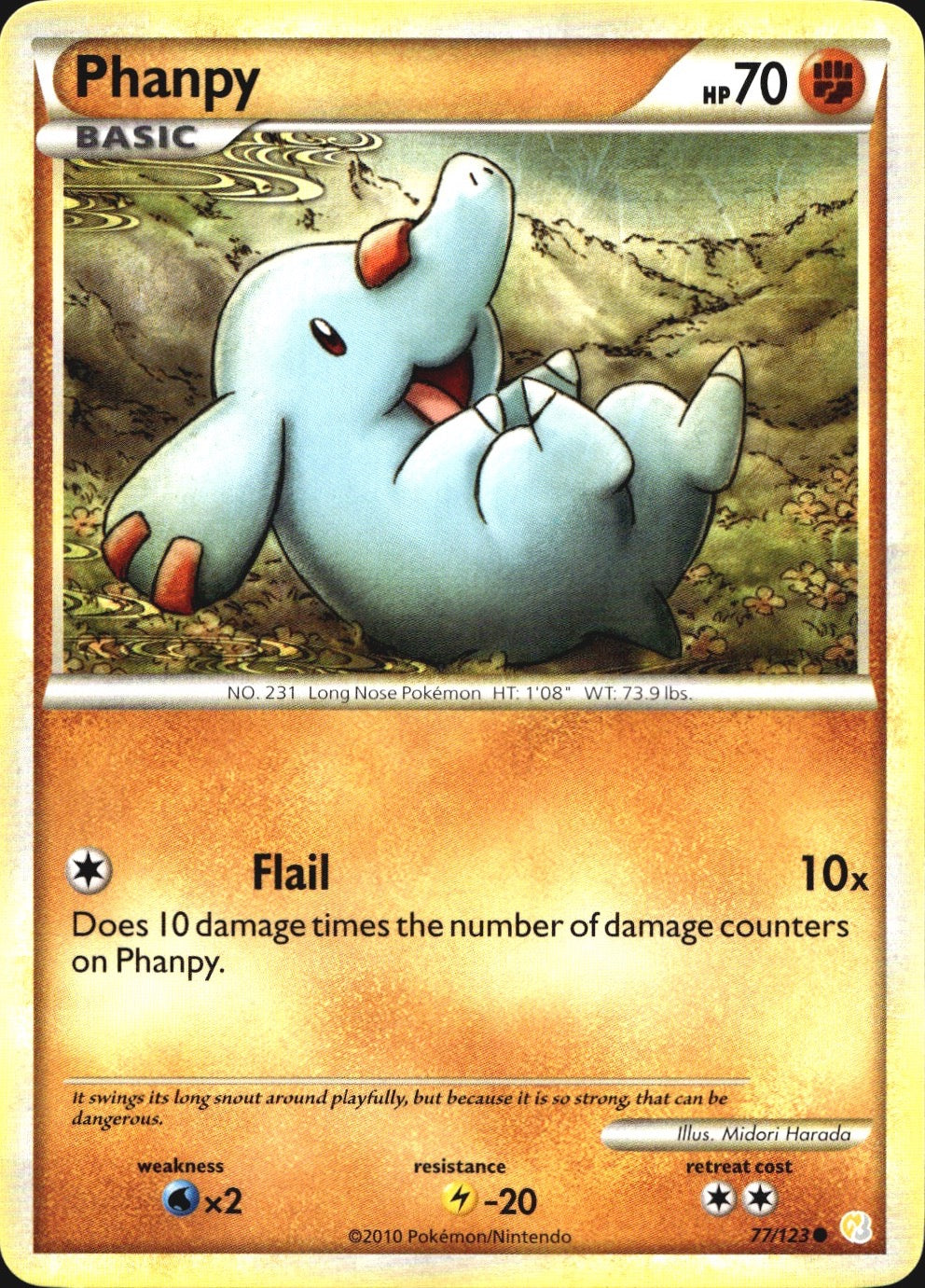 Phanpy 77/123 Common HeartGold & SoulSilver Pokemon Near Mint