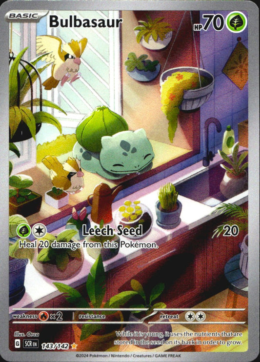 Bulbasaur 143/142 Illustration Rare Stellar Crown Pokemon Near Mint