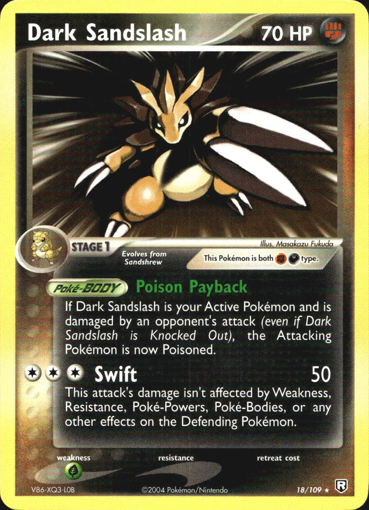 Dark Sandslash 18/109 Rare Team Rocket Returns Pokemon Near Mint