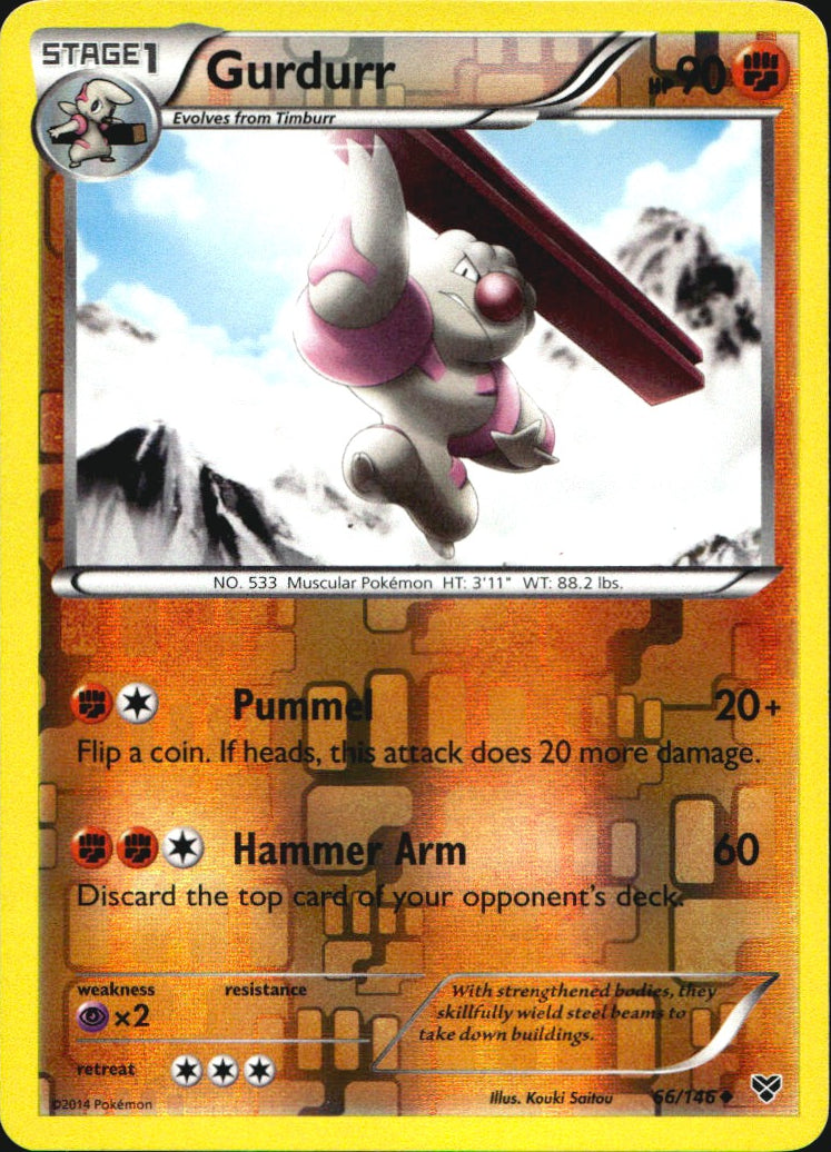 Gurdurr 66/146 Uncommon XY Pokemon Reverse Holo Near Mint