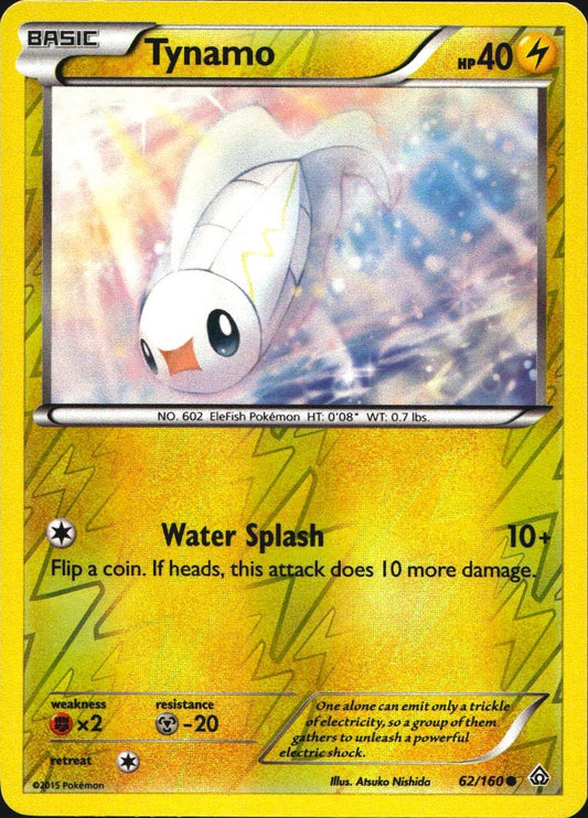 Tynamo 62/160 Common Primal Clash Pokemon Reverse Holo Near Mint