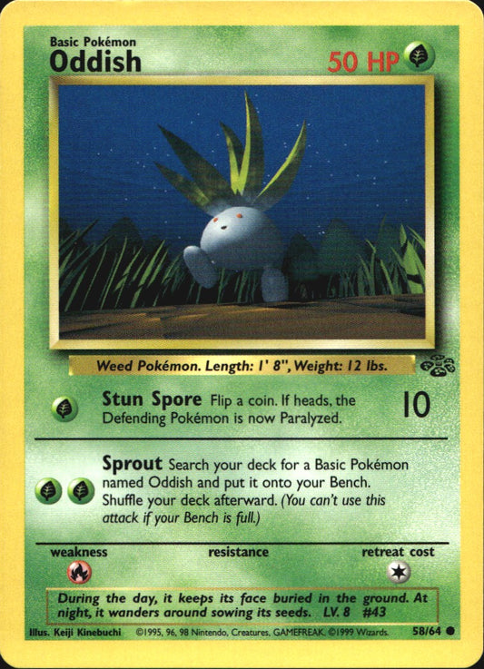 Oddish 58/64 Common Jungle Pokemon Near Mint