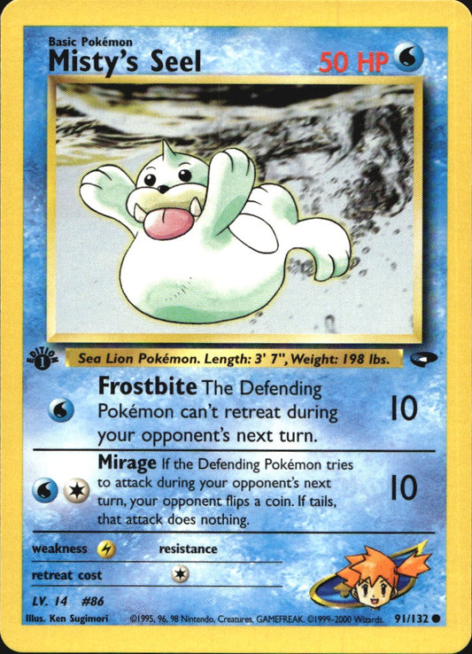 Misty's Seel 91/132 Common Gym Challenge Pokemon 1st Edition Near Mint