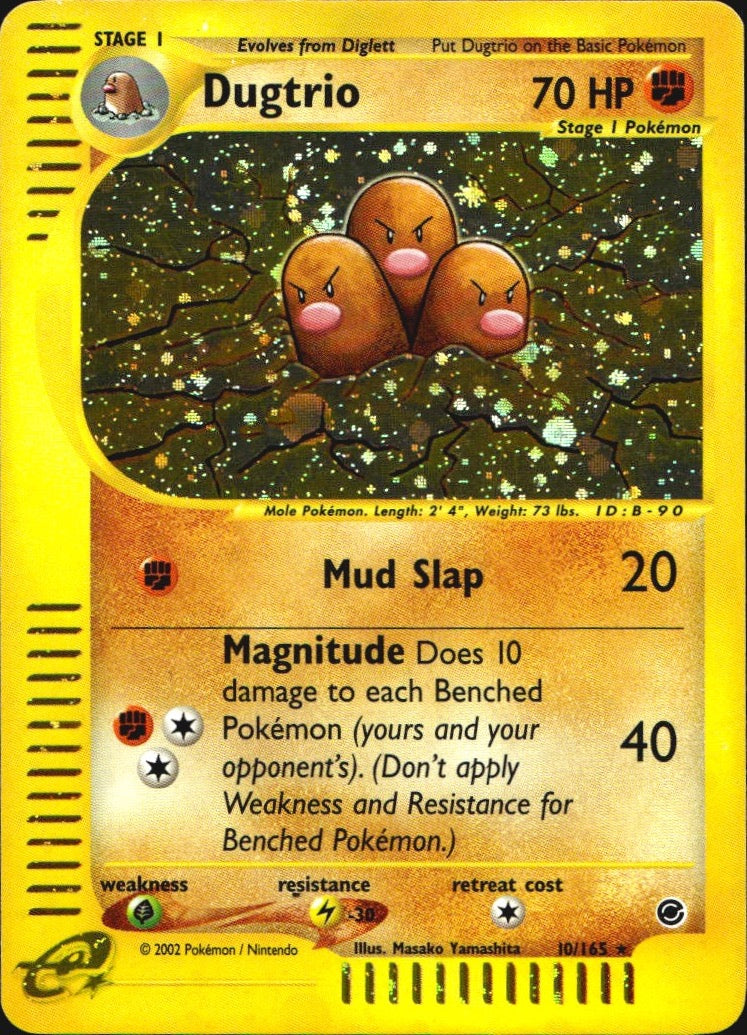 Dugtrio 10/165 Holo Rare Expedition Base Set Pokemon Near Mint