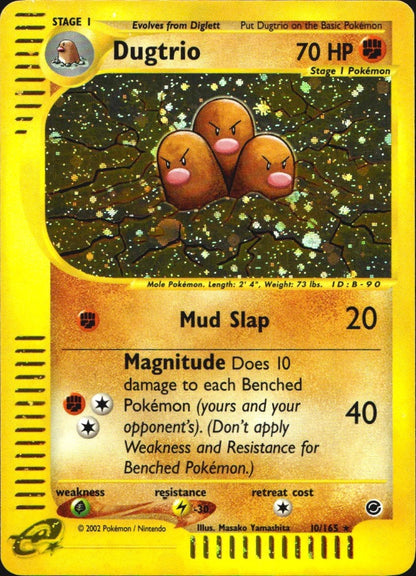 Dugtrio 10/165 Holo Rare Expedition Base Set Pokemon Near Mint