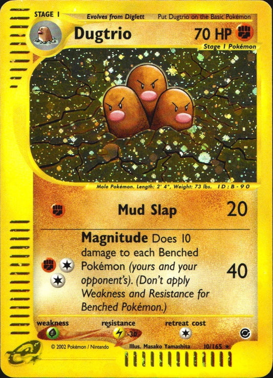 Dugtrio 10/165 Holo Rare Expedition Base Set Pokemon Near Mint