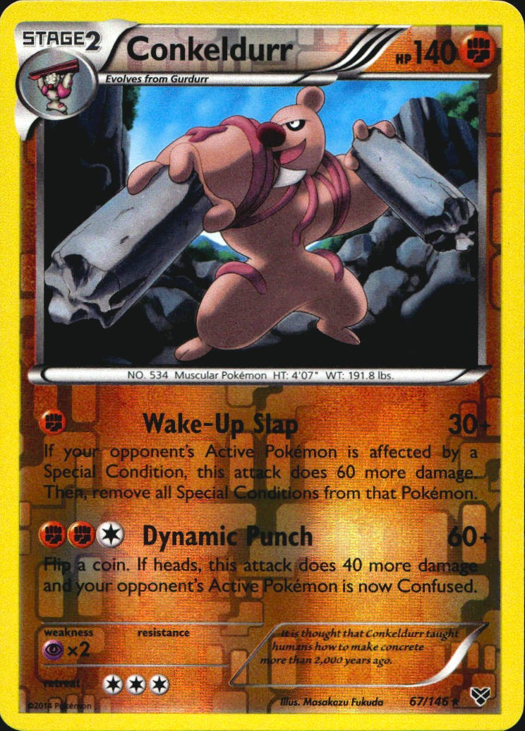 Conkeldurr 67/146 Rare XY Pokemon Reverse Holo Near Mint