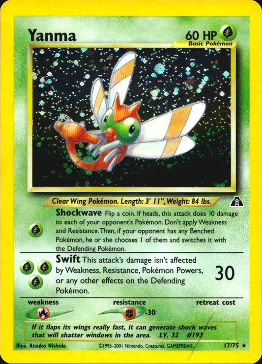 Yanma 17/75 Holo Rare Neo Discovery Pokemon Near Mint