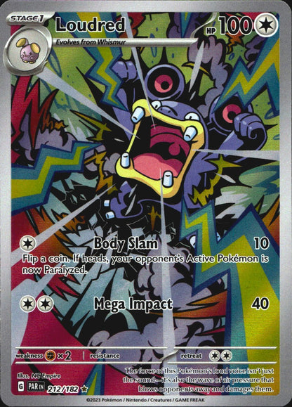 Loudred 212/182 Illustration Rare Paradox Rift Pokemon Near Mint