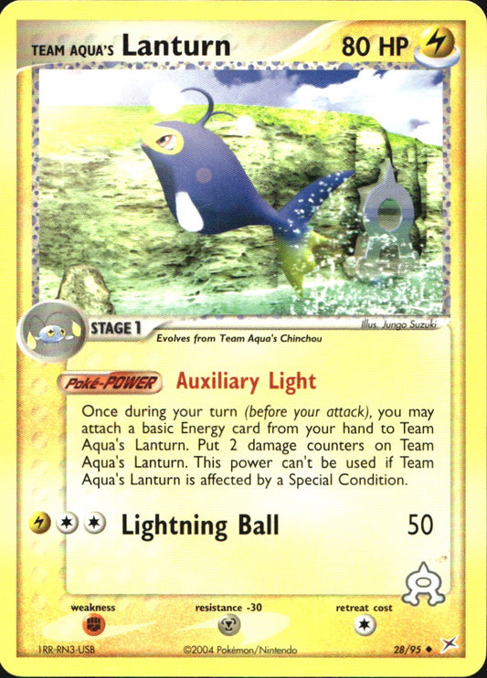 Team Aqua's Lanturn 28/95 Uncommon Team Magma vs Team Aqua Pokemon Near Mint