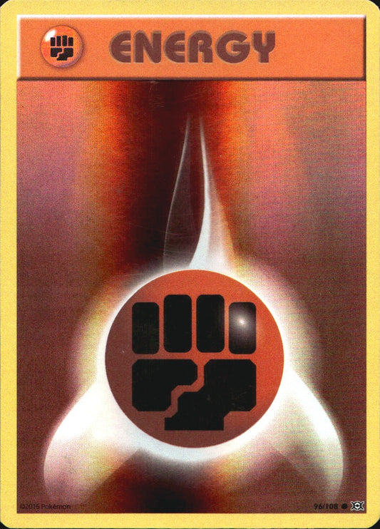 Fighting Energy 96/108 Common Evolutions Pokemon Reverse Holo Near Mint