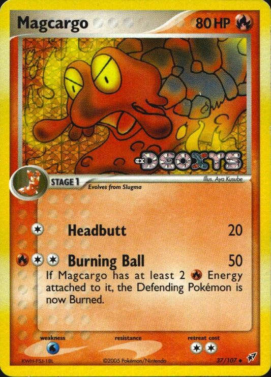 Magcargo 37/107 Uncommon Deoxys Pokemon Reverse Holo Near Mint