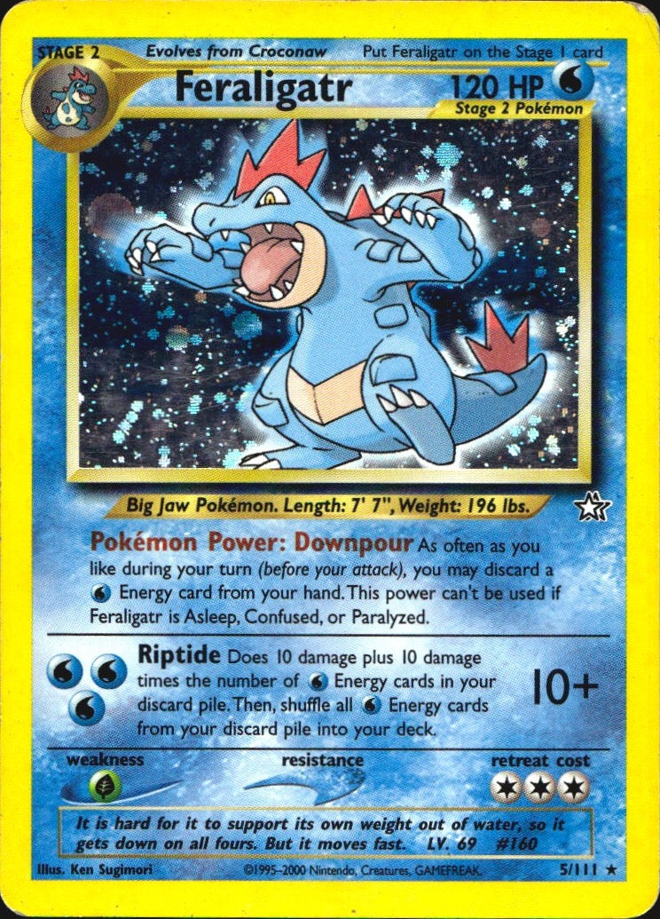 Feraligatr 5/111 Holo Rare Neo Genesis Pokemon Heavily Played