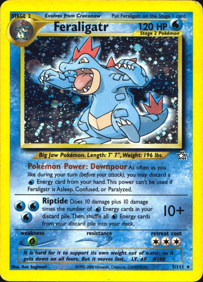Feraligatr 5/111 Holo Rare Neo Genesis Pokemon Heavily Played