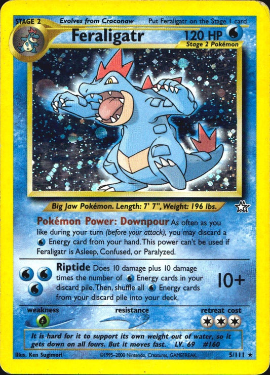 Feraligatr 5/111 Holo Rare Neo Genesis Pokemon Heavily Played
