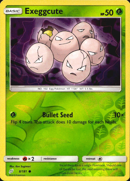 Exeggcute 8/181 Common Team Up Pokemon Reverse Holo Near Mint
