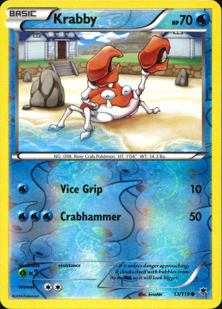 Krabby 13/119 Common Phantom Forces Pokemon Reverse Holo Near Mint