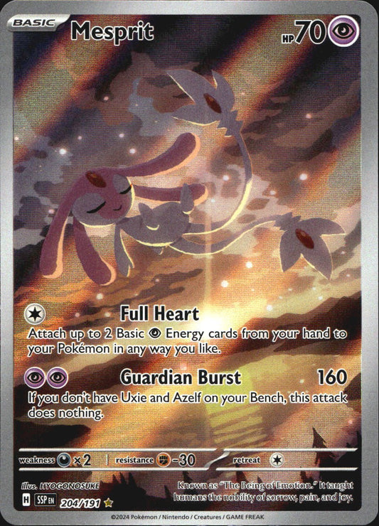 Mesprit 204/191 Illustration Rare Surging Sparks Pokemon Near Mint