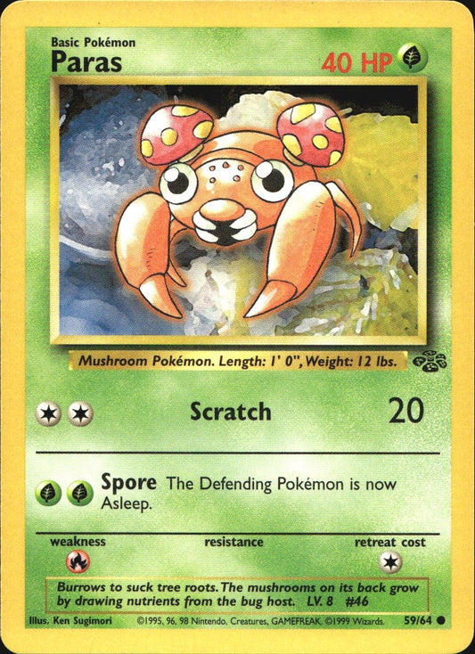 Paras 59/64 Common Jungle Pokemon Near Mint