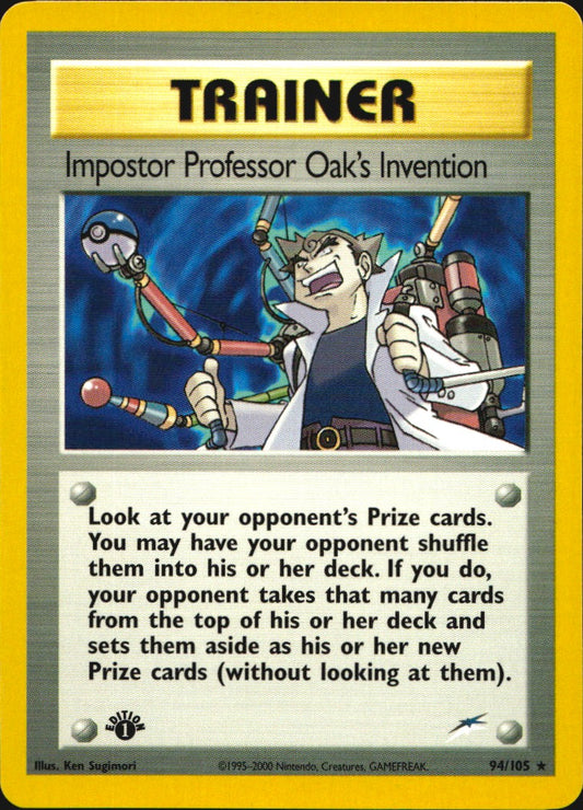 Impostor Professor Oak's Invention 94/105 Neo Destiny Pokemon 1st Edition NM