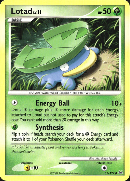 Lotad 81/127 Common Platinum Pokemon Near Mint