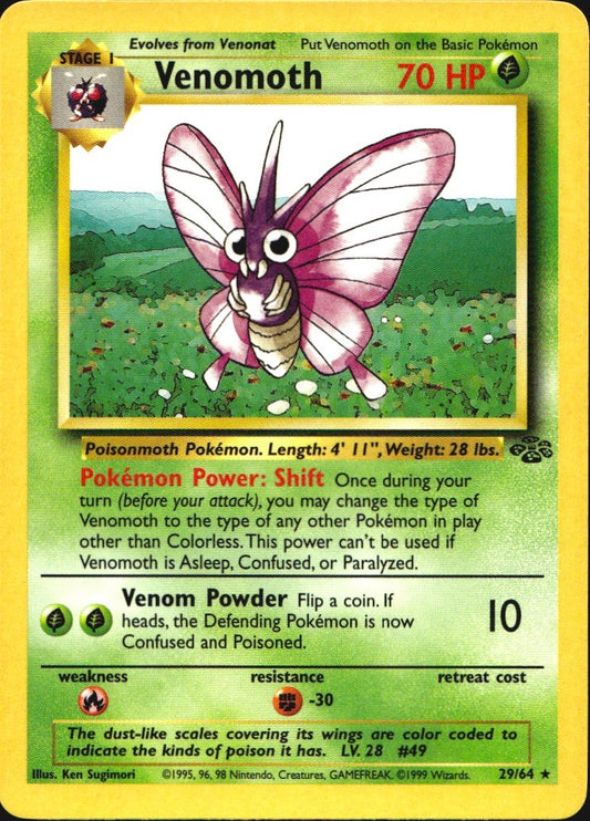 Venomoth 29/64 Rare Jungle Pokemon Near Mint