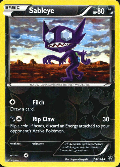 Sableye 68/146 Uncommon XY Pokemon Reverse Holo Near Mint