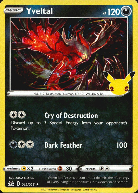 Yveltal 019/025 Rare Celebrations Pokemon Near Mint