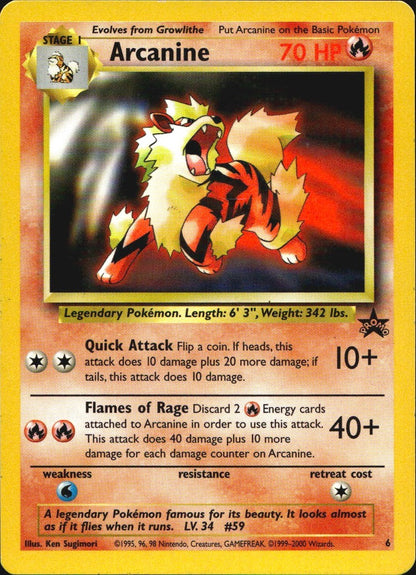 Arcanine 6 Promo Wizards Black Star Promos Pokemon Near Mint