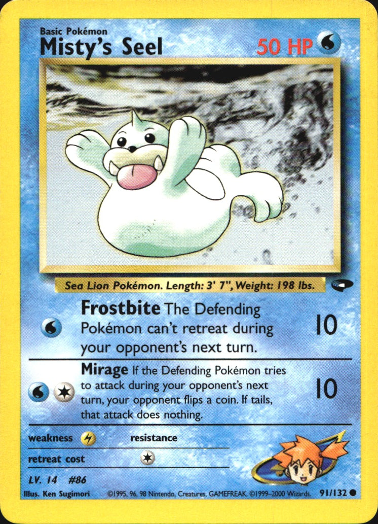 Misty's Seel 91/132 Common Gym Challenge Pokemon Near Mint