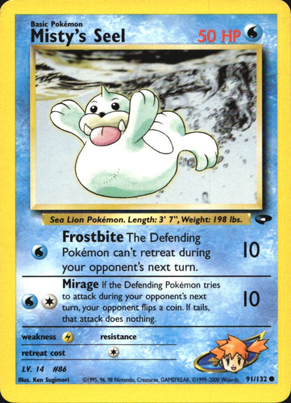 Misty's Seel 91/132 Common Gym Challenge Pokemon Near Mint