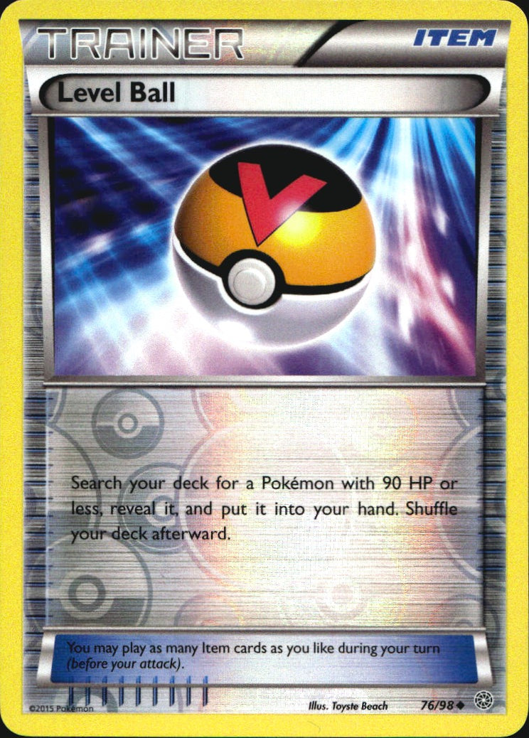 Level Ball 76/98 Uncommon Ancient Origins Pokemon Reverse Holo Near Mint
