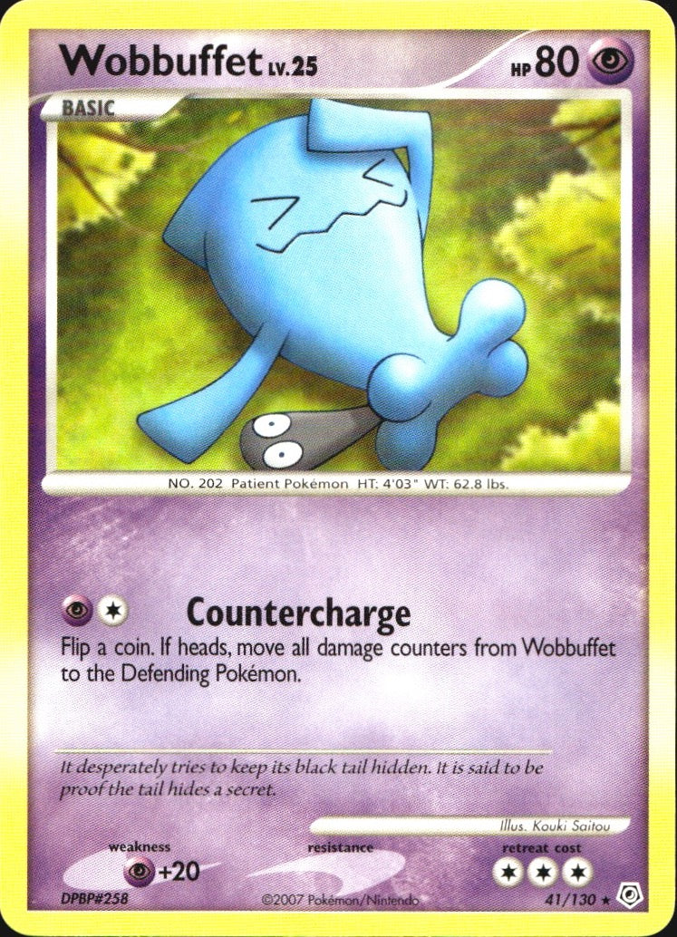 Wobbuffet 41/130 Rare Diamond & Pearl Pokemon Near Mint