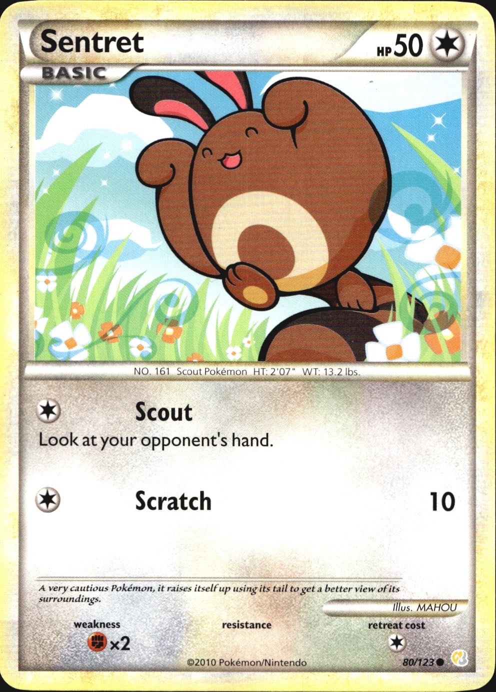 Sentret 80/123 Common HeartGold & SoulSilver Pokemon Near Mint