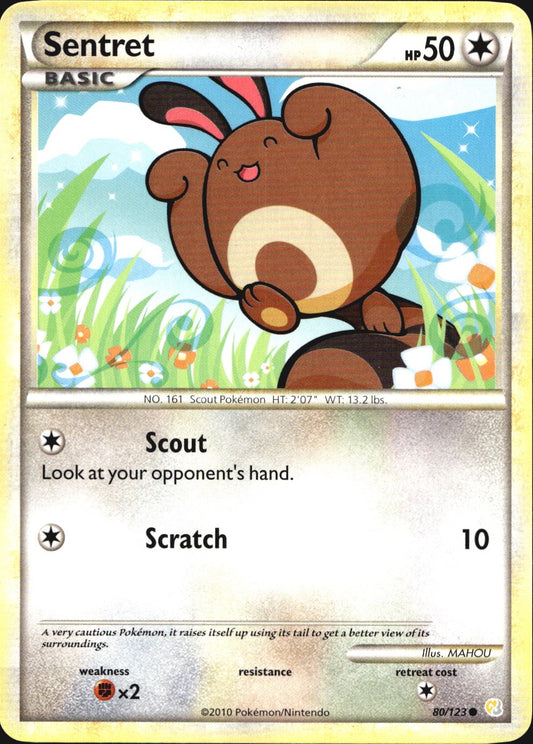 Sentret 80/123 Common HeartGold & SoulSilver Pokemon Near Mint