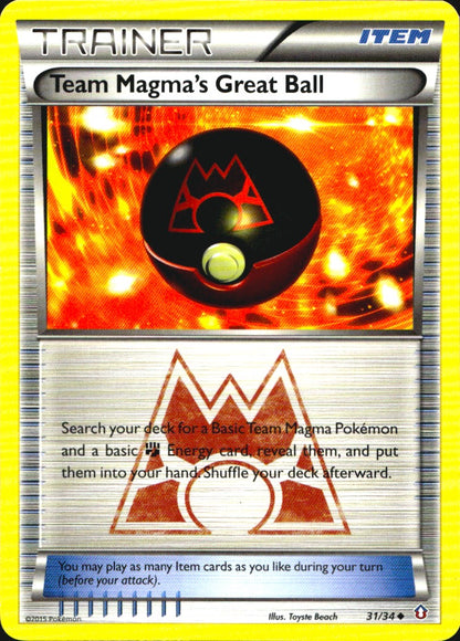 Team Magma's Great Ball 31/34 Uncommon Double Crisis Pokemon Near Mint