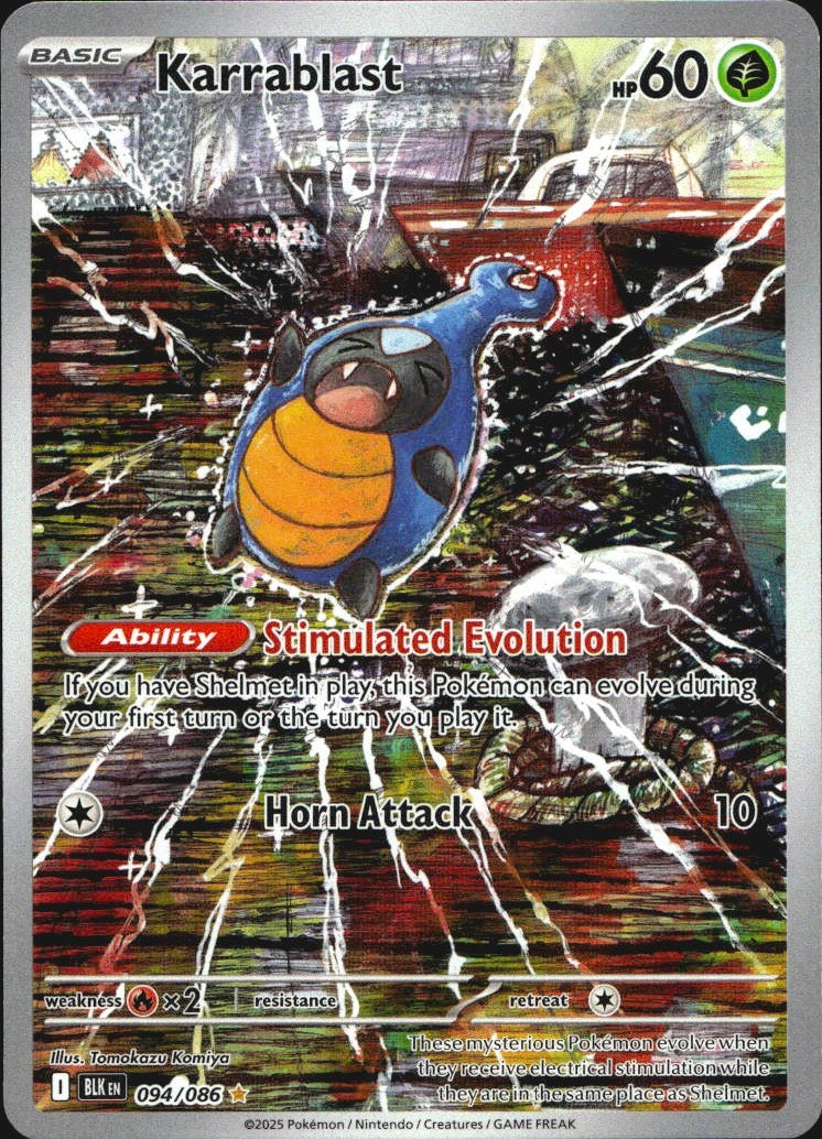Karrablast 094/086 Illustration Rare Black Bolt Pokemon Near Mint